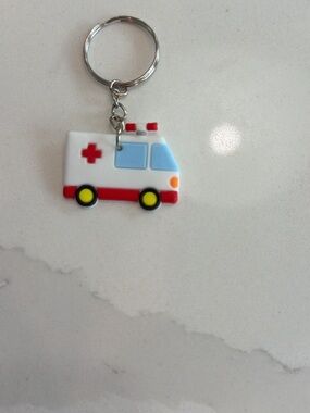 Kids Ambulance Keychain Toy - White and Red